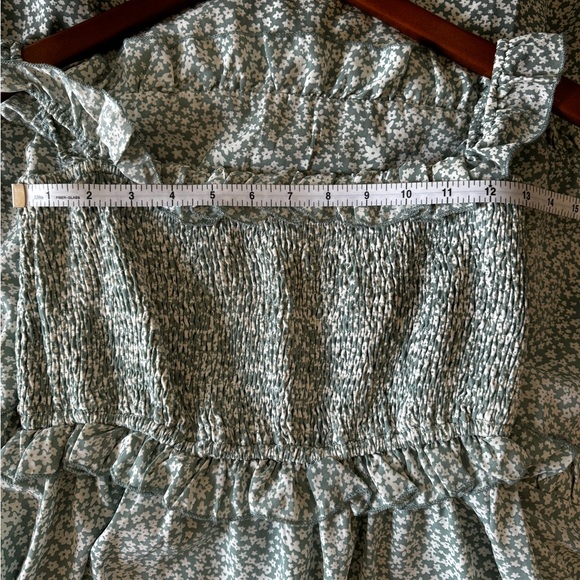 Turquoise Smocked Tiered Maxi Dress - Picture 7 of 9